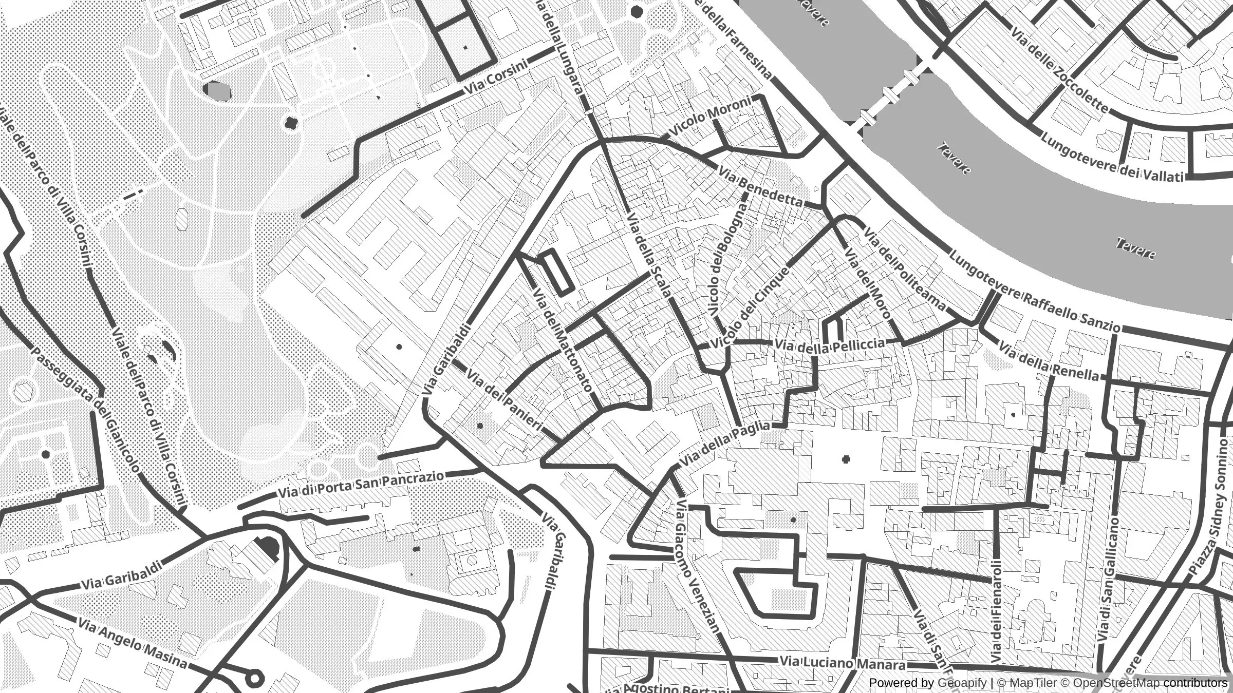 Mappa delle vie intorno a Lovely Trastevere, Trastevere, Roma.